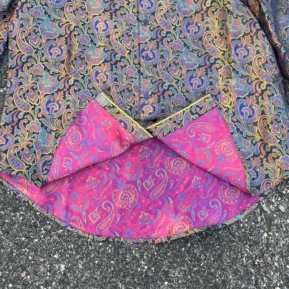 Robert Graham Limited Edition Silk Paisley Shirt Mens XL Classic Fit Multicolor - Picture 4 of 9